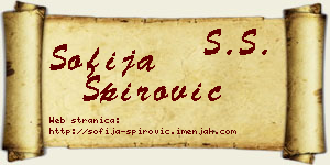 Sofija Špirović vizit kartica